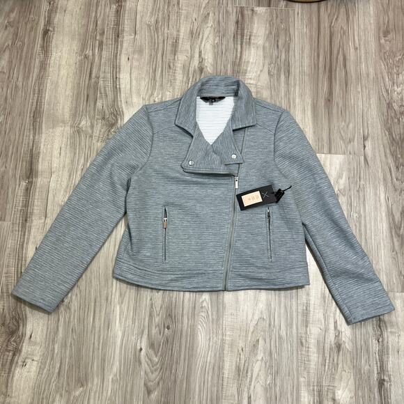 CiSono Classy Women’s Heather Gray Asymmetrical Zip Up Outwear Jacket XL - Picture 3 of 12
